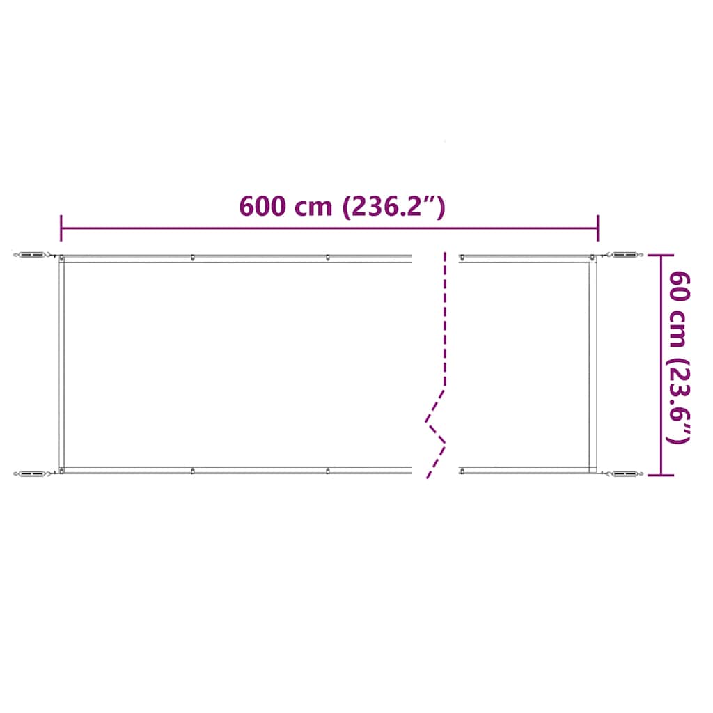 Okomita tenda bež 60 x 600 cm od tkanine Oxford