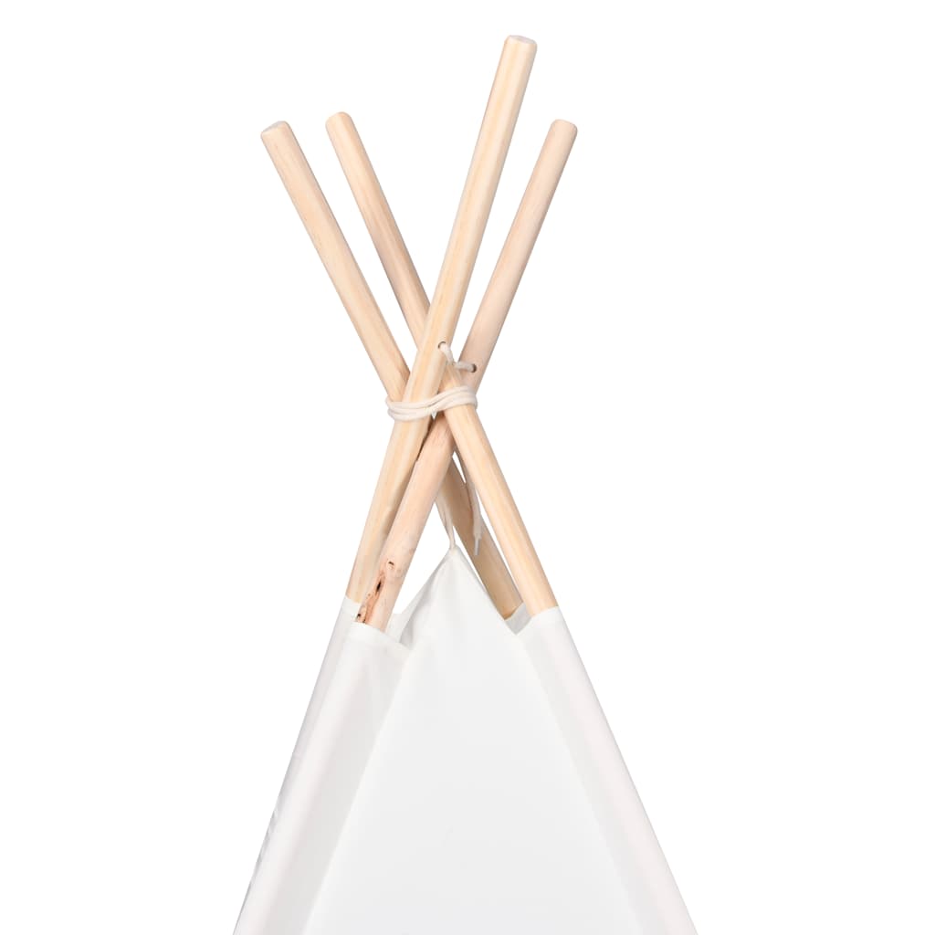 Dječji šator tipi od breskvine kore bijeli 120 x 120 x 150 cm