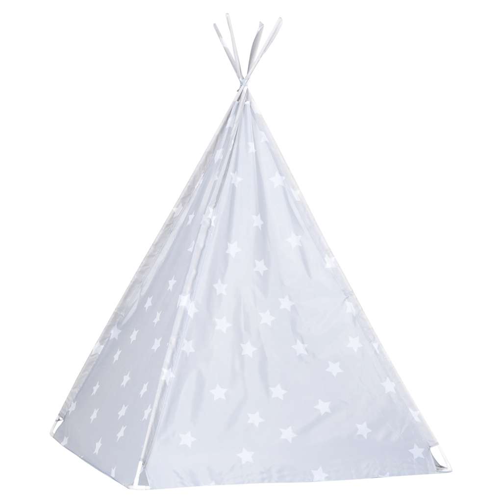 Dječji šator tipi od poliestera s torbom sivi 115x115x160 cm