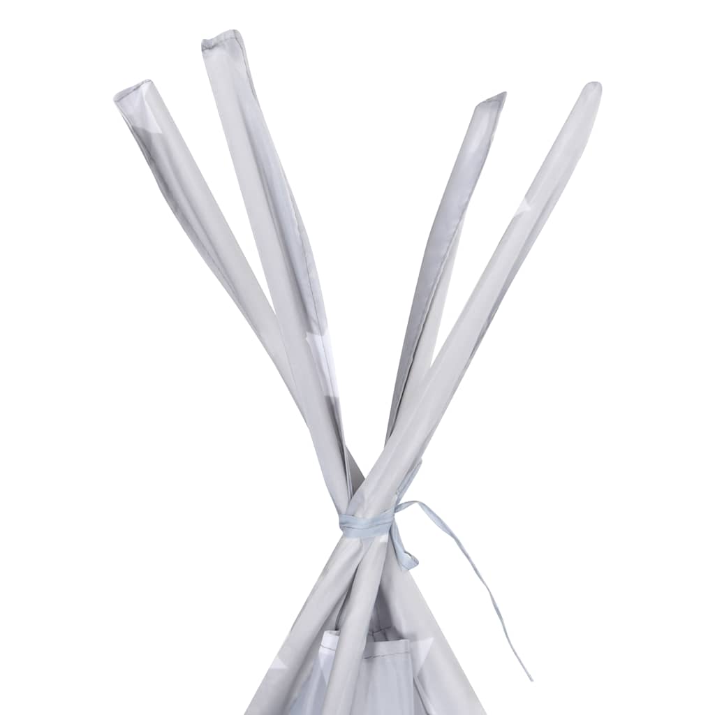 Dječji šator tipi od poliestera s torbom sivi 115x115x160 cm