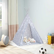 Dječji šator tipi od poliestera s torbom sivi 115x115x160 cm