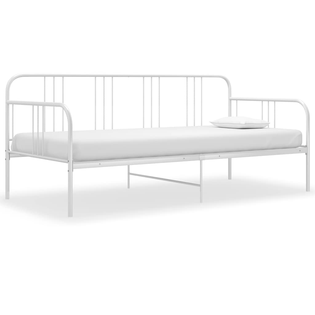 Okvir za krevet na razvlačenje bijeli metalni 90 x 200 cm