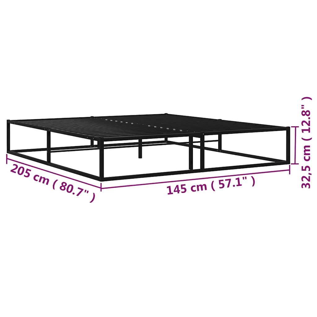 Okvir za krevet crni metalni 140 x 200 cm