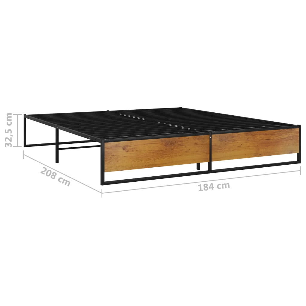 Okvir za krevet crni metalni 180 x 200 cm