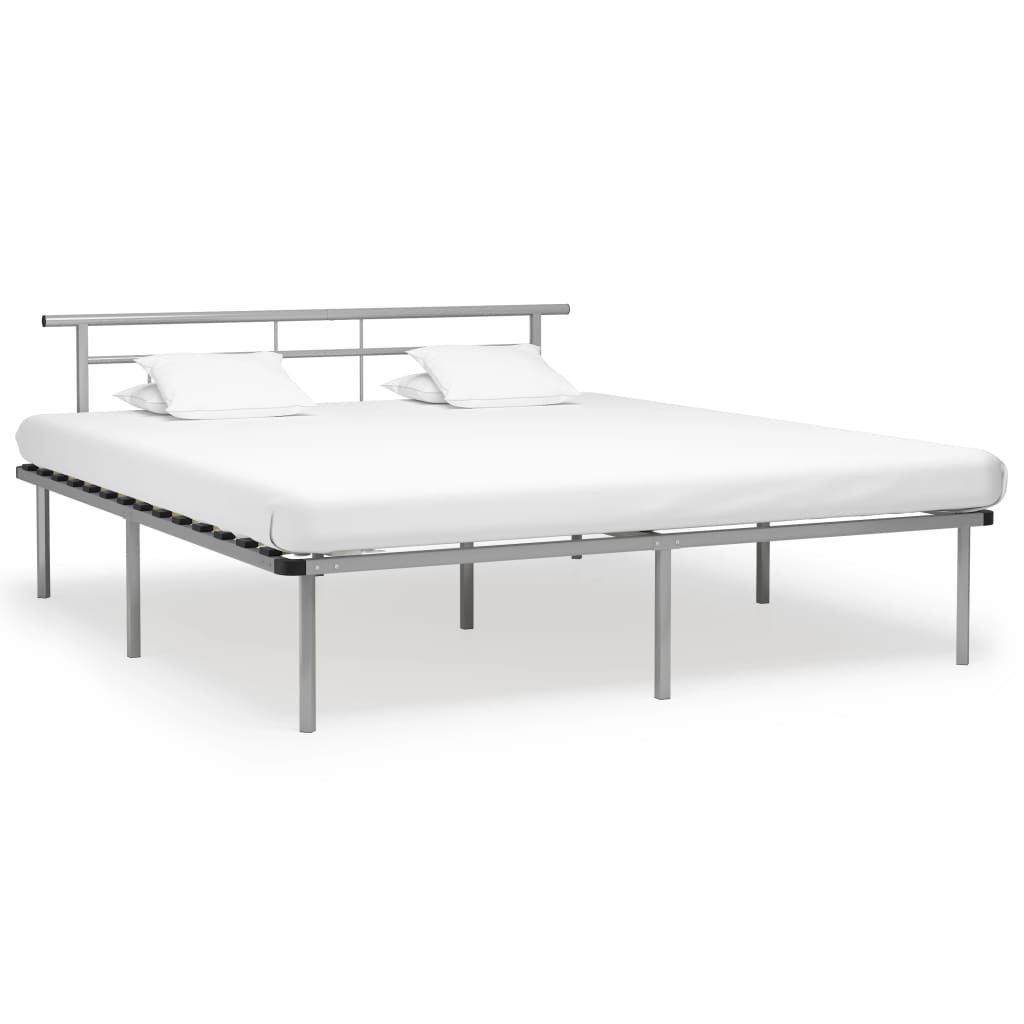 Okvir za krevet sivi metalni 200 x 200 cm