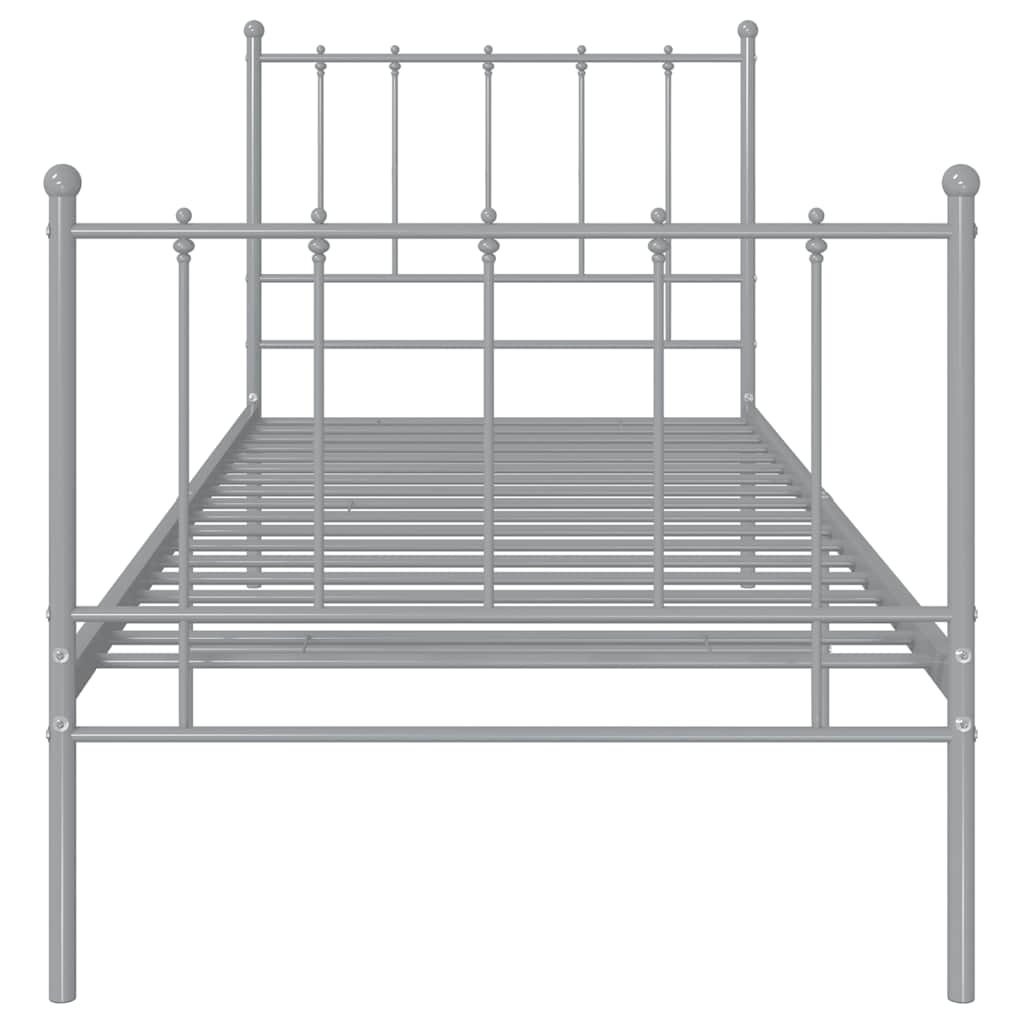 Okvir za krevet sivi metalni 100 x 200 cm
