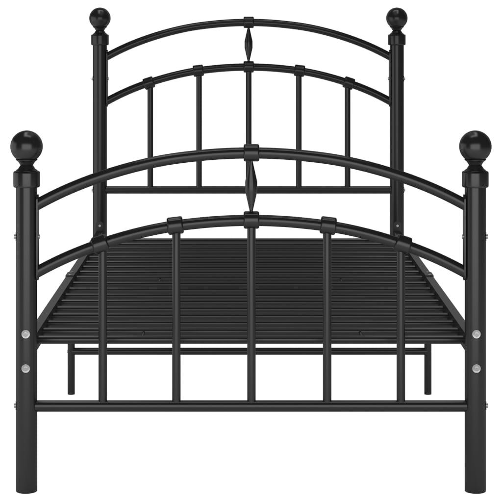 Okvir za krevet crni metalni 100 x 200 cm