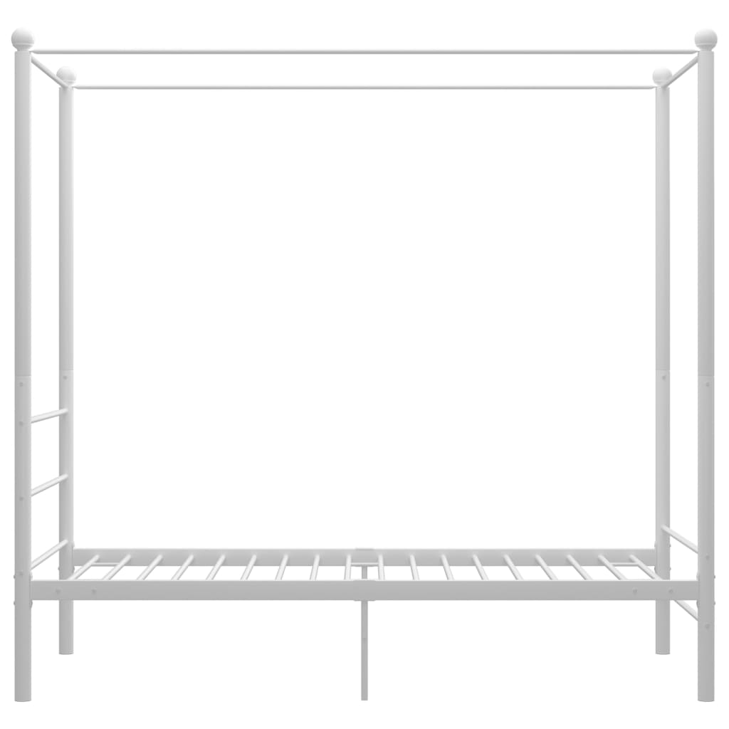 Okvir za krevet s nadstrešnicom bijeli metalni 90 x 200 cm