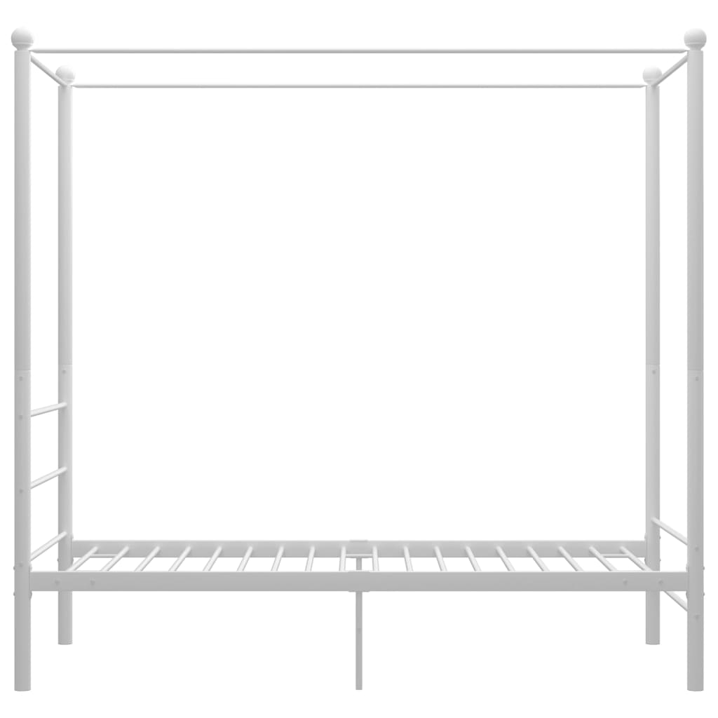 Okvir za krevet s nadstrešnicom bijeli metalni 100 x 200 cm