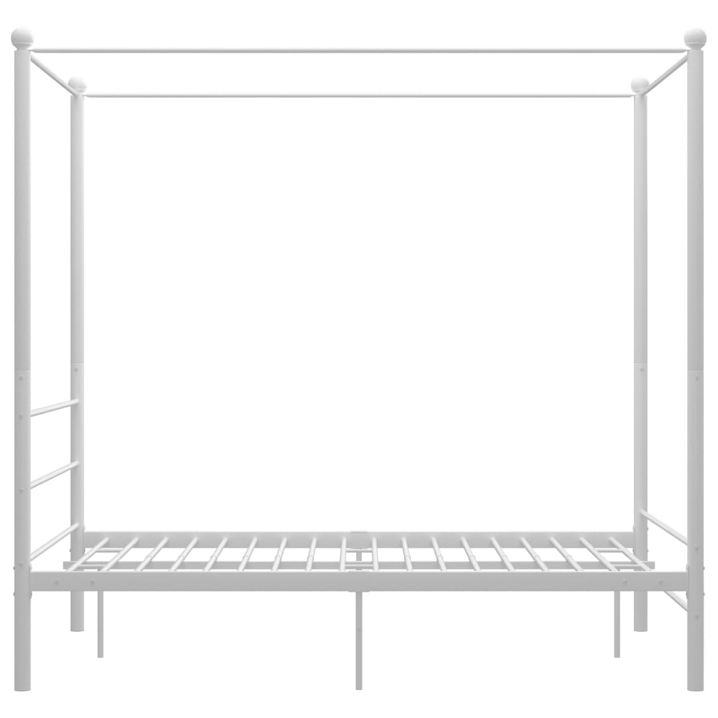 Okvir za krevet s nadstrešnicom bijeli metalni 120 x 200 cm