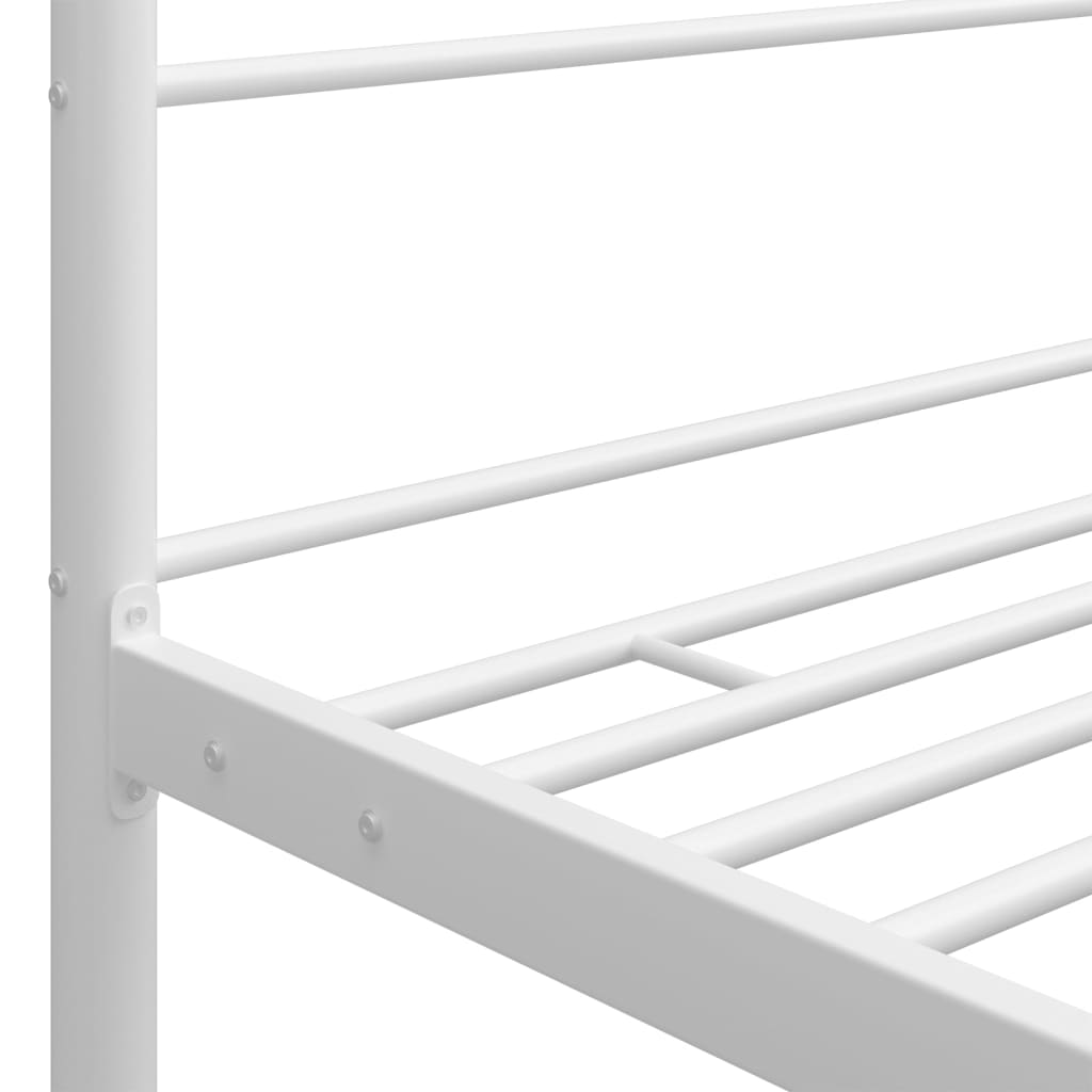 Okvir za krevet s nadstrešnicom bijeli metalni 120 x 200 cm