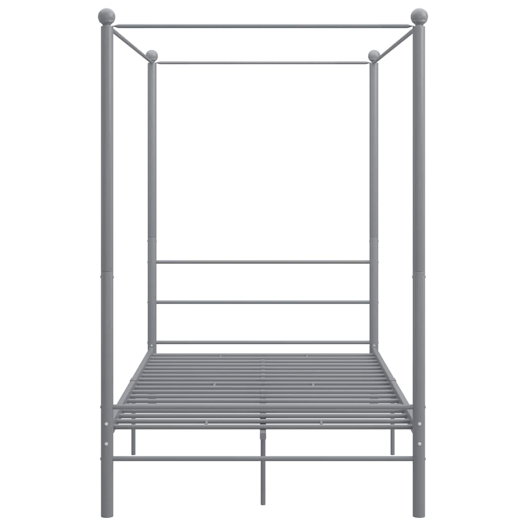 Okvir za krevet s nadstrešnicom sivi metalni 120 x 200 cm