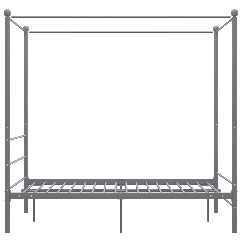 Okvir za krevet s nadstrešnicom sivi metalni 120 x 200 cm