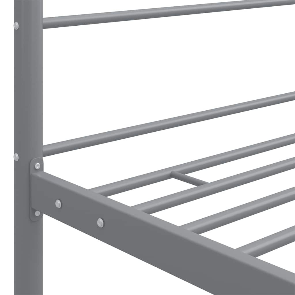 Okvir za krevet s nadstrešnicom sivi metalni 120 x 200 cm