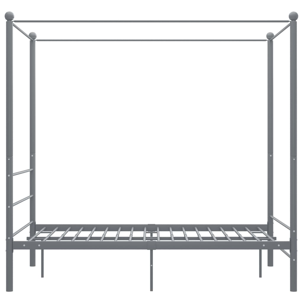 Okvir za krevet s nadstrešnicom sivi metalni 140 x 200 cm