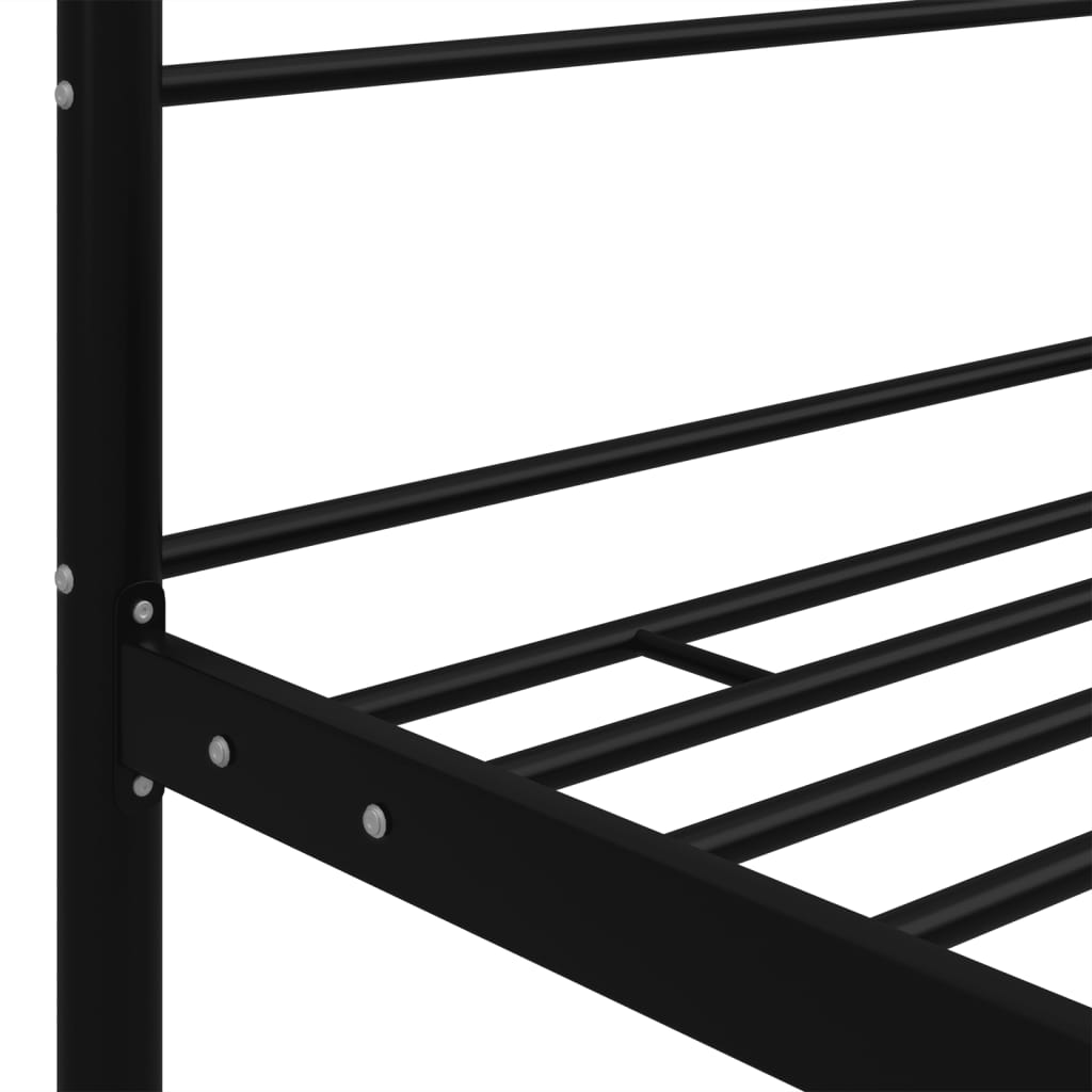 Okvir za krevet s nadstrešnicom crni metalni 160 x 200 cm