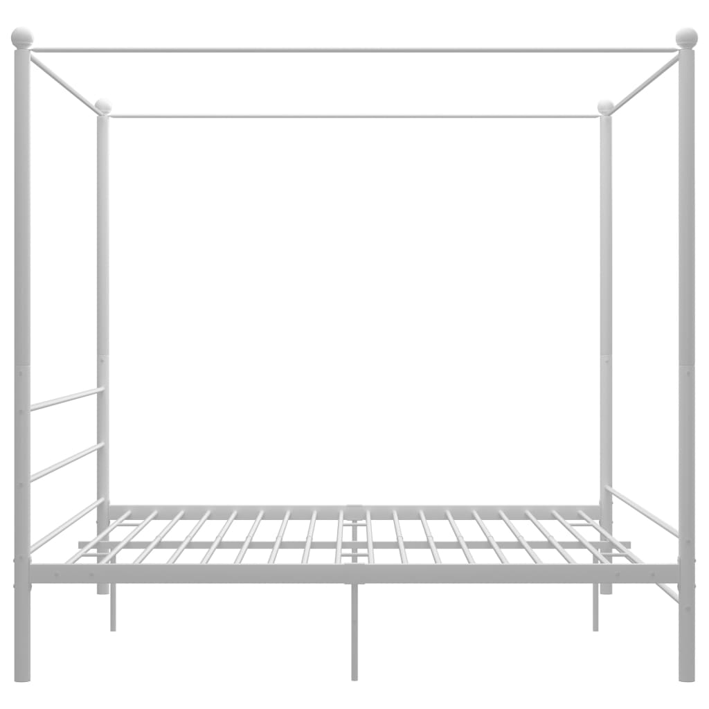 Okvir za krevet s nadstrešnicom bijeli metalni 180 x 200 cm