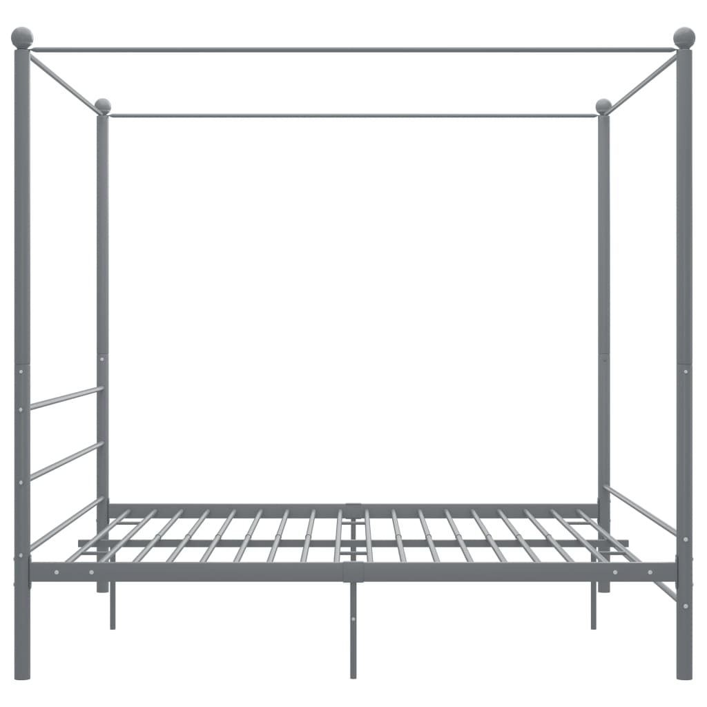Okvir za krevet s nadstrešnicom sivi metalni 180 x 200 cm