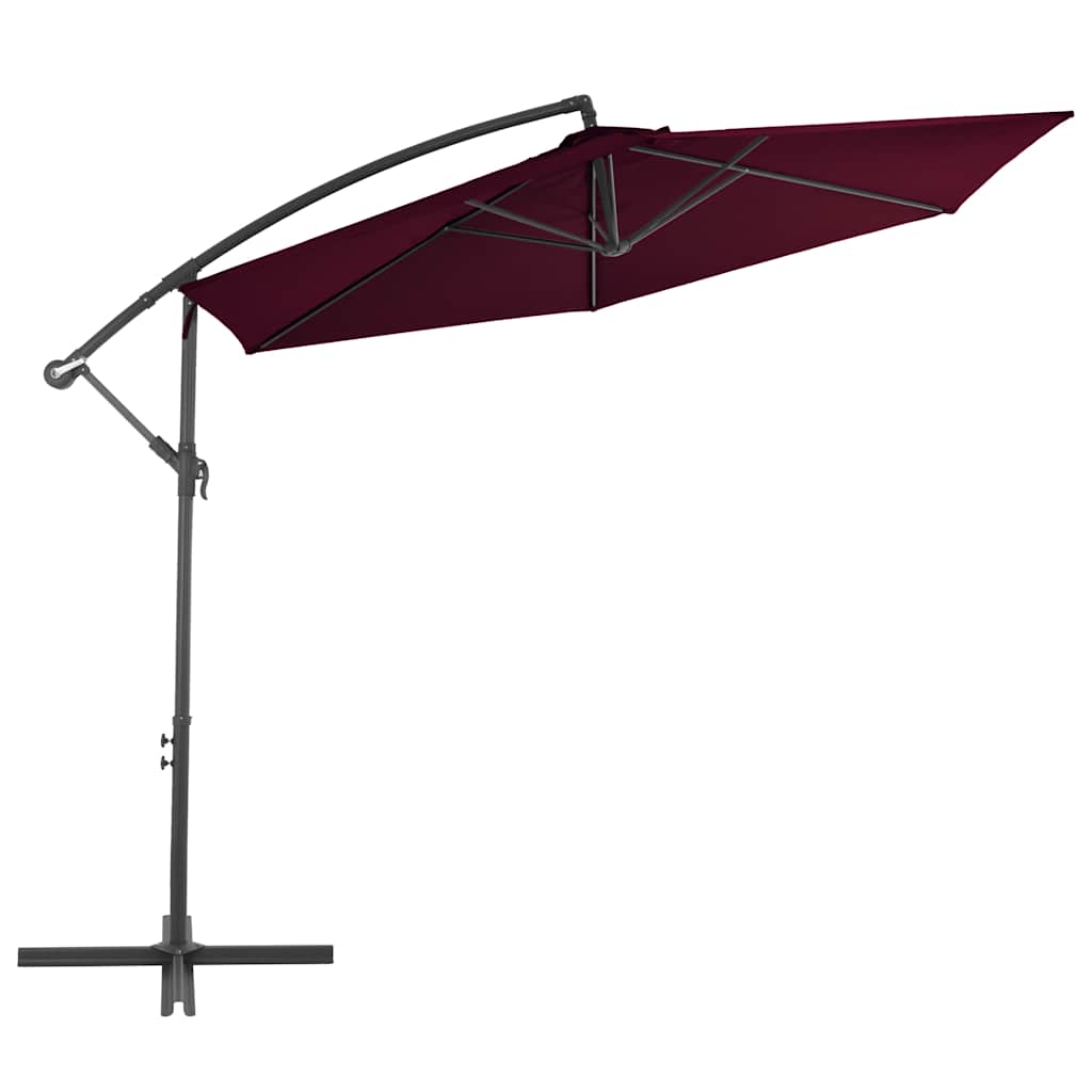 Konzolni vrtni suncobran s aluminijskim stupom 300 cm bordo