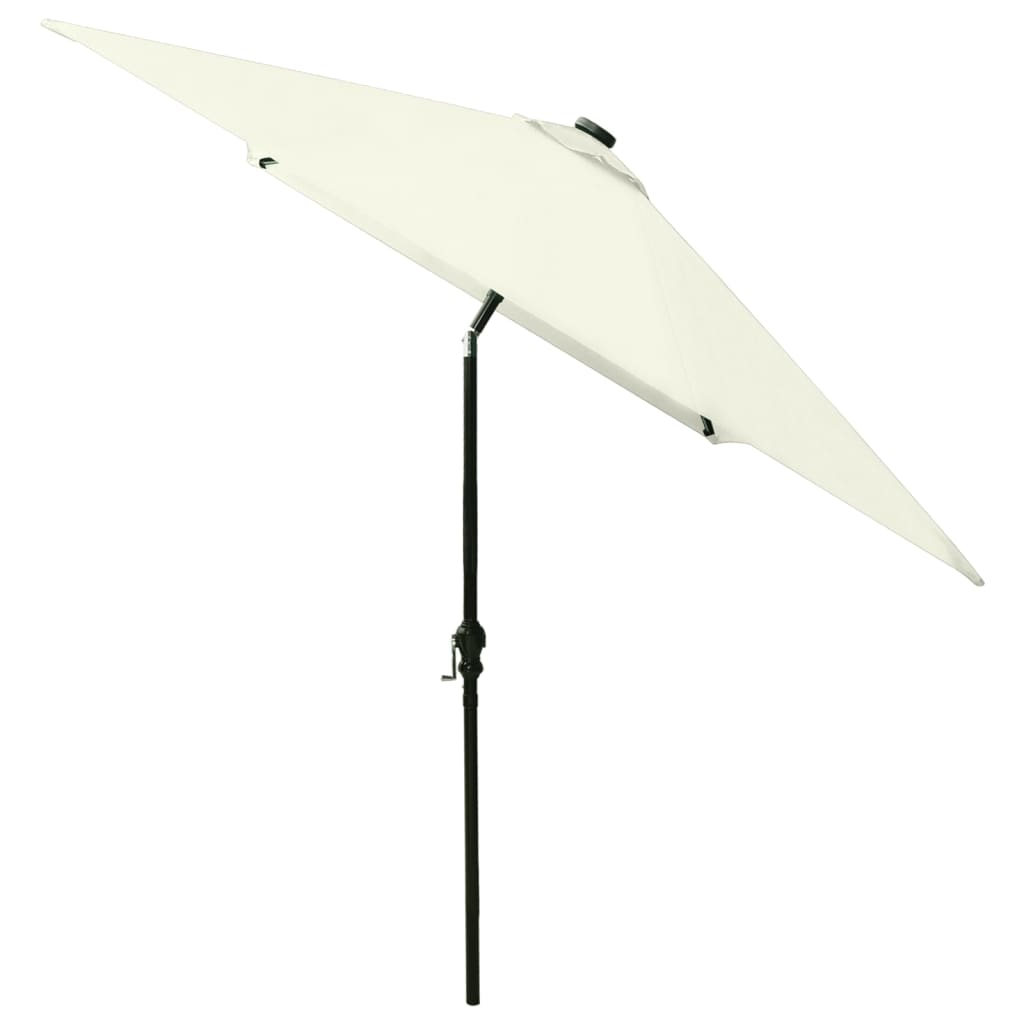 Vrtni suncobran LED s čeličnim stupom 2 x 3 m boja pijeska