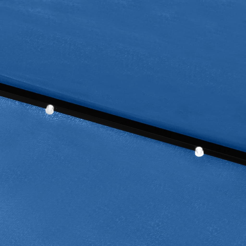 Vrtni suncobran s LED svjetlima i čeličnim stupom 2x3 m azurni