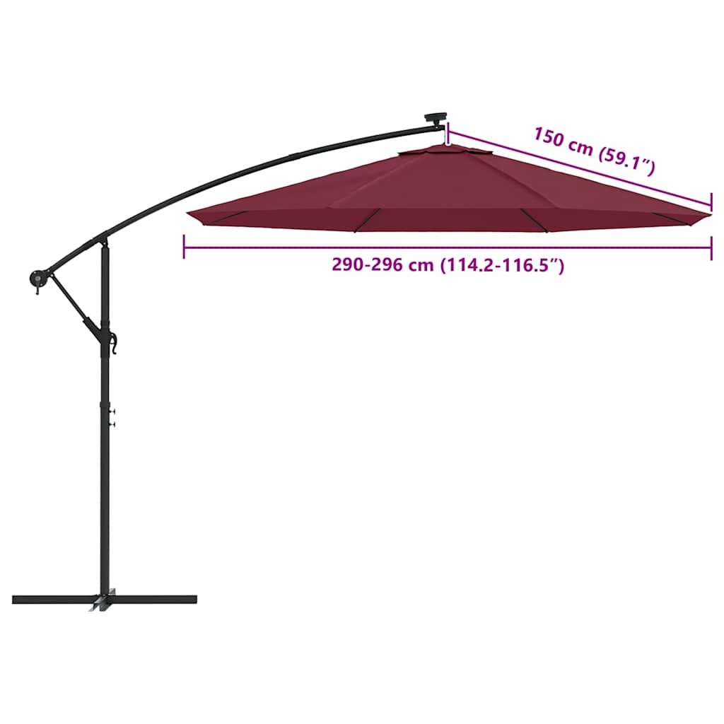Zamjenska tkanina za konzolni suncobran 300 cm bordo