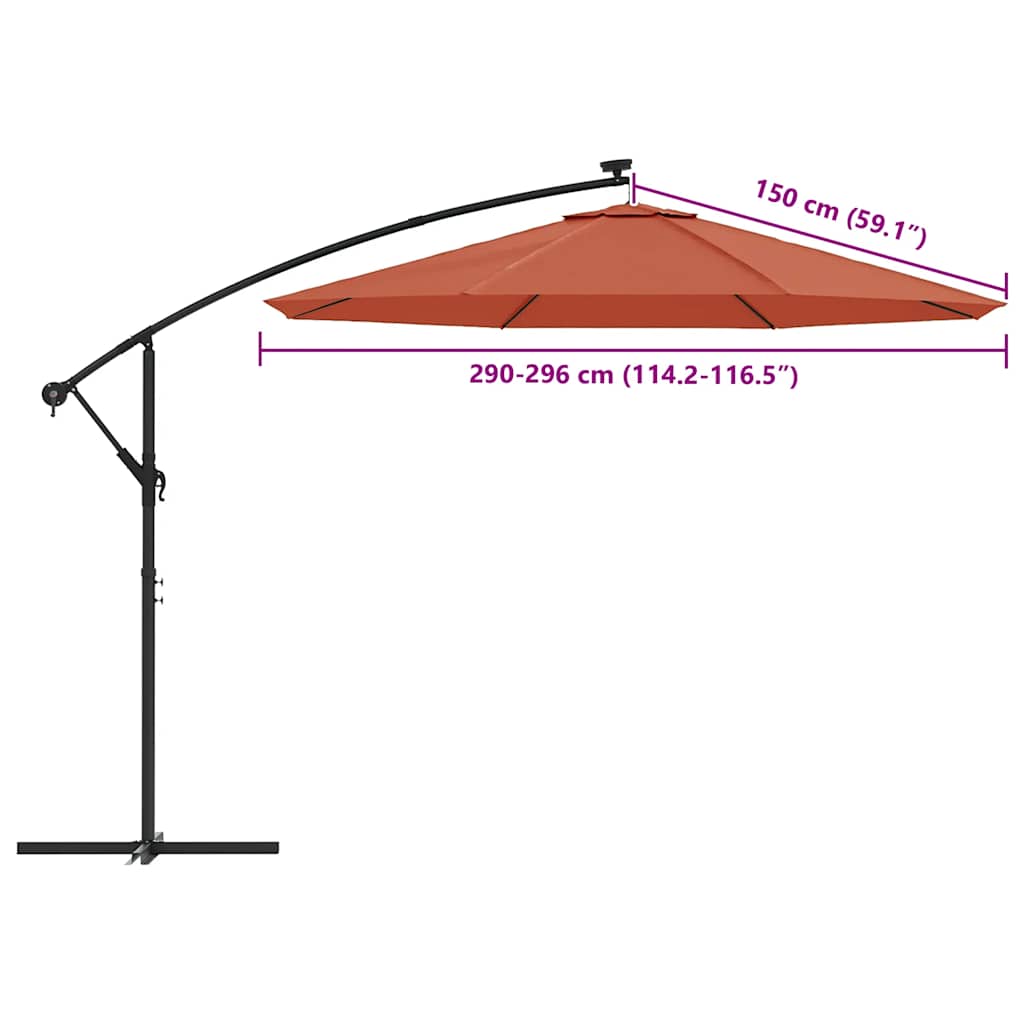 Zamjenska tkanina za konzolni suncobran 300 cm terakota