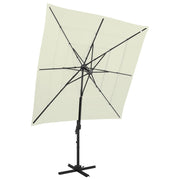 Vrtni suncobran s 4 razine i stupom 250 x 250 cm boja pijeska