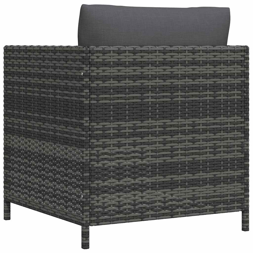 Vrtna sofa s jastucima siva od poliratana