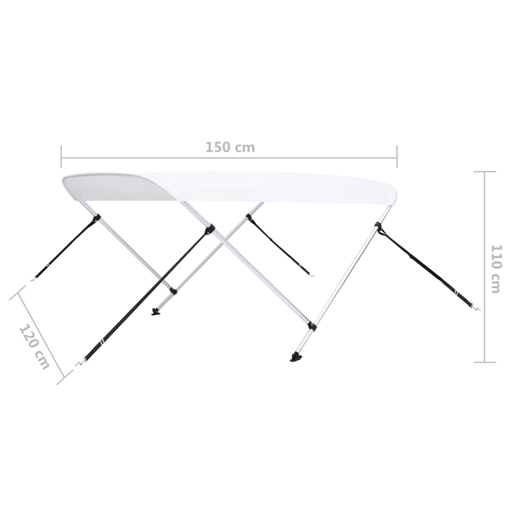 Tenda bimini s 2 luka bijela 150 x 120 x 110 cm