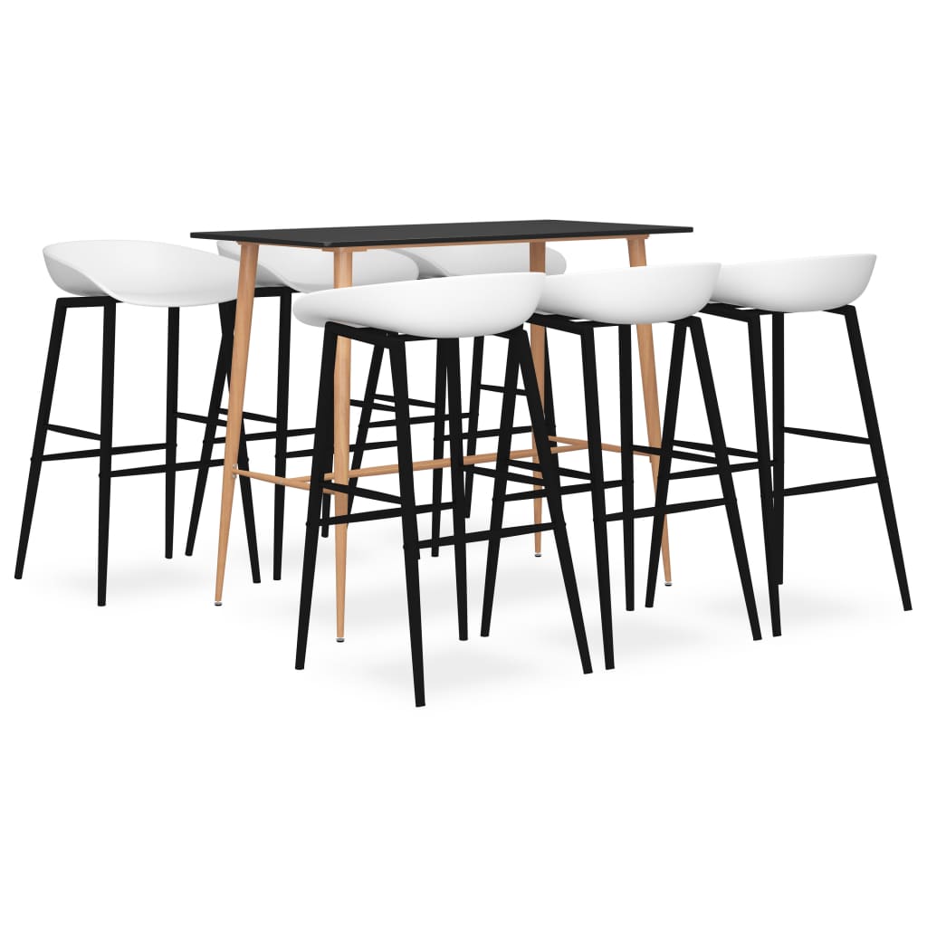 7-dijelni barski set crno-bijeli