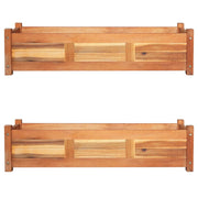 Povišene vrtne gredice 2 kom od drva bagrema 100 x 30 x 25 cm