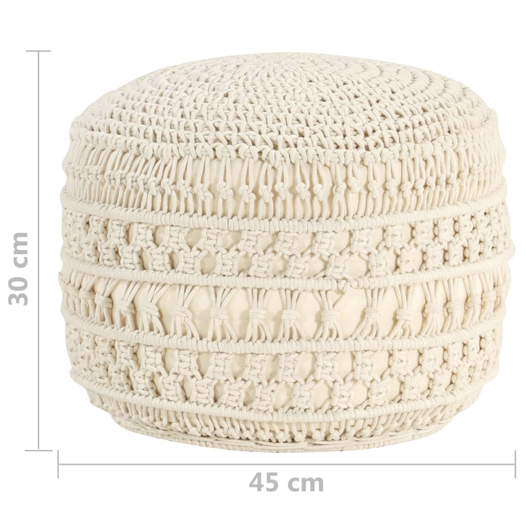 Ručno rađeni tabure s makrameom 45 x 30 cm pamučni