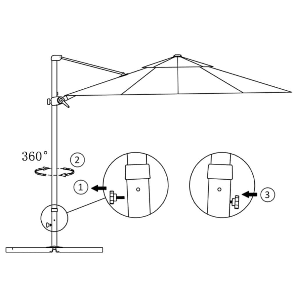 Konzolni vrtni suncobran s aluminijskim stupom 300 cm terakota
