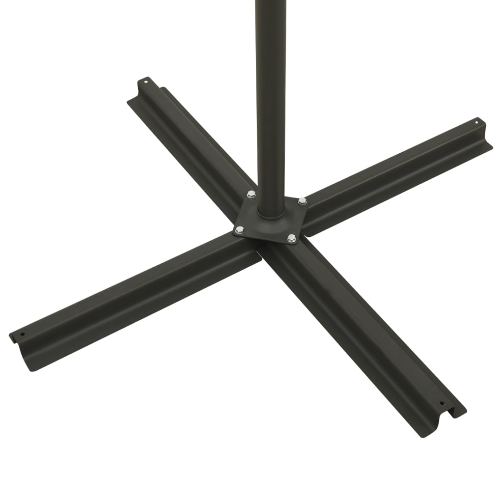 Konzolni vrtni suncobran sa stupom i LED svjetlom 300 cm zeleni