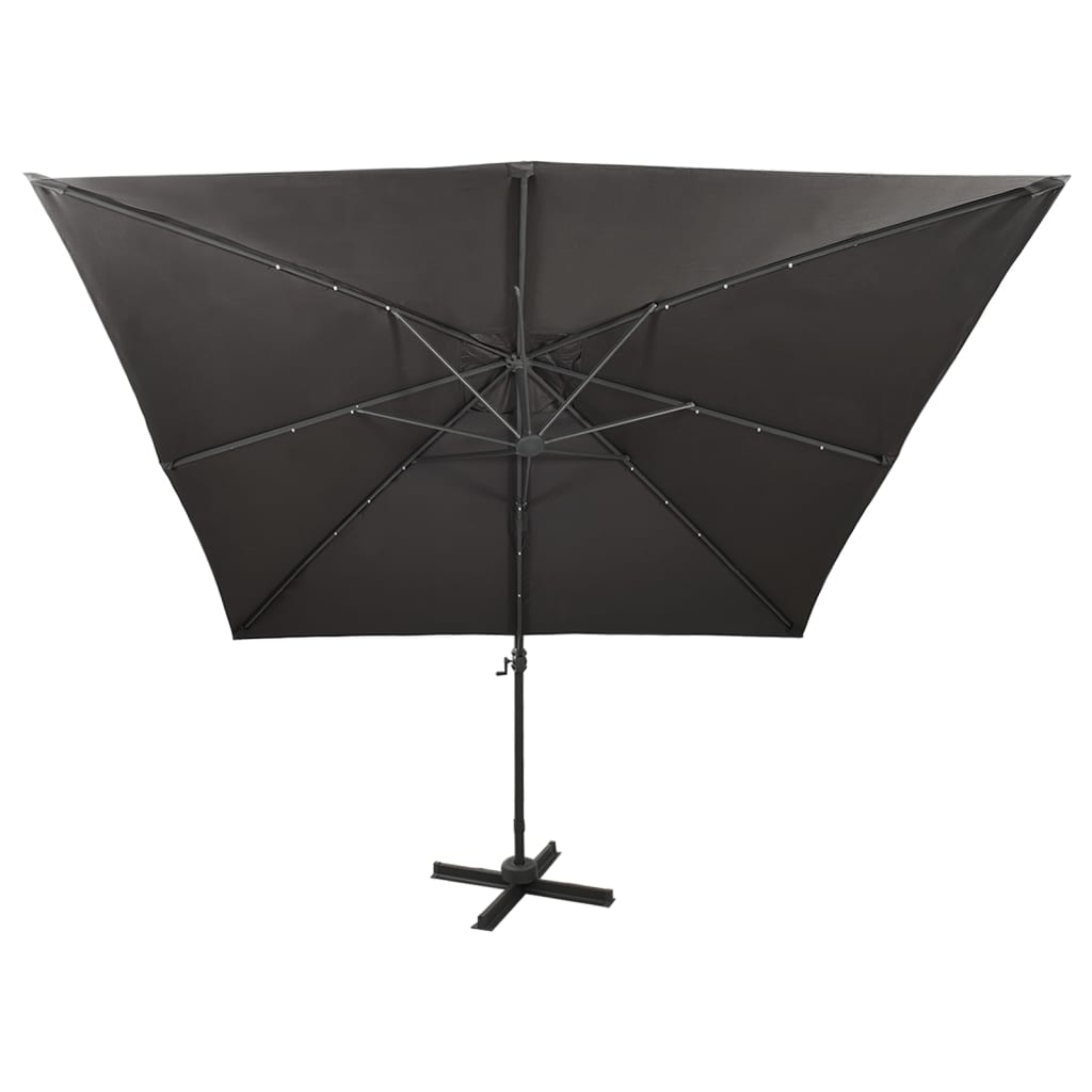Konzolni vrtni suncobran sa stupom LED 300 cm antracit
