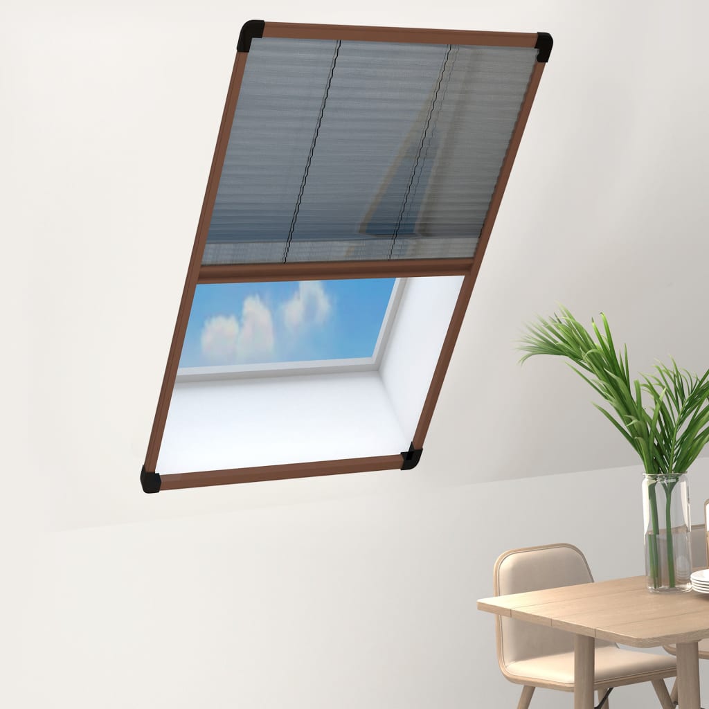 Zaslon protiv insekata za prozore aluminijski smeđi 80 x 160 cm