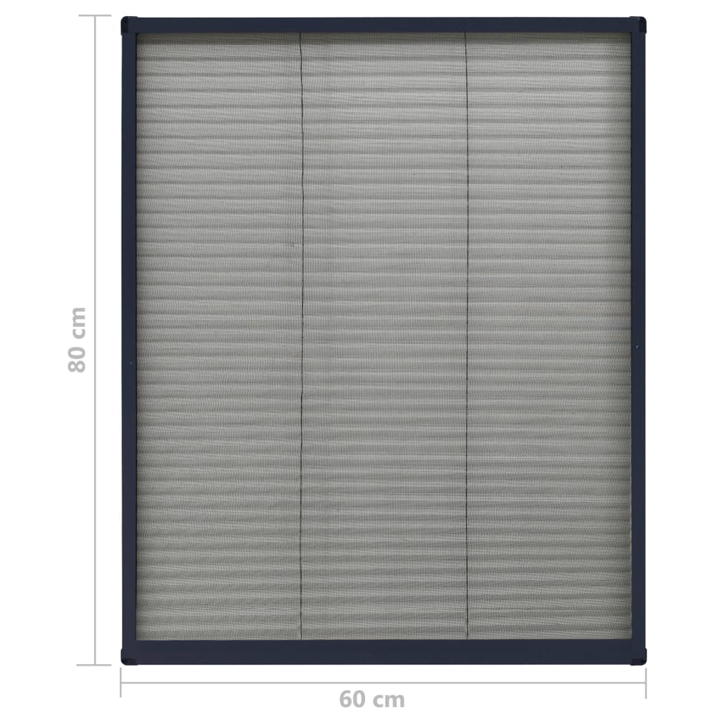 Zaslon protiv insekata za prozore antracit aluminijski 60x80 cm