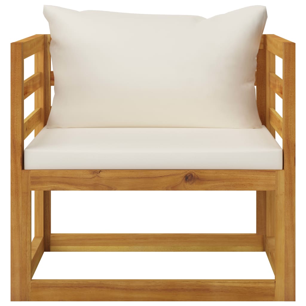 8-dijelna vrtna garnitura s krem jastucima masivno drvo bagrema