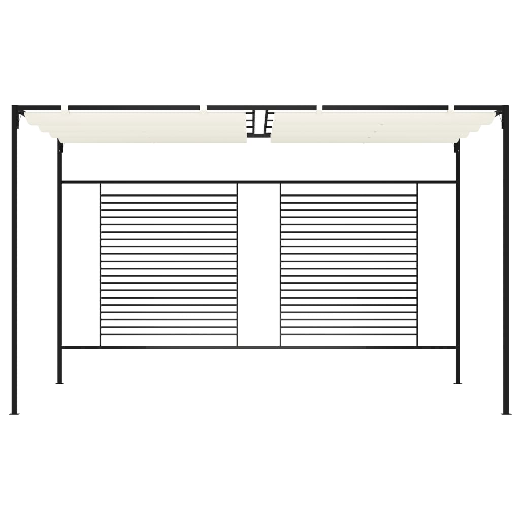 Sjenica s pomičnim krovom 3 x 4 x 2,3 m krem 180 g/m²
