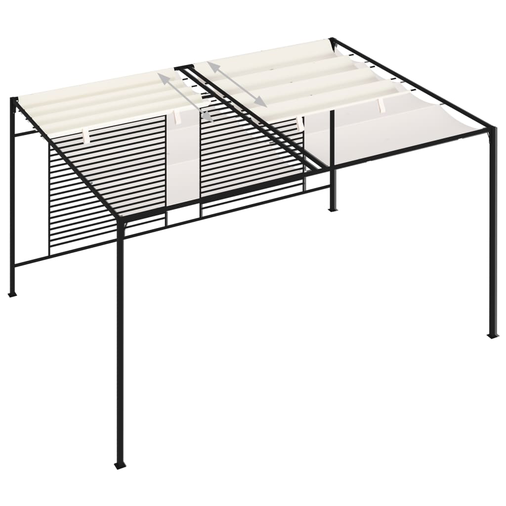 Sjenica s pomičnim krovom 3 x 4 x 2,3 m krem 180 g/m²