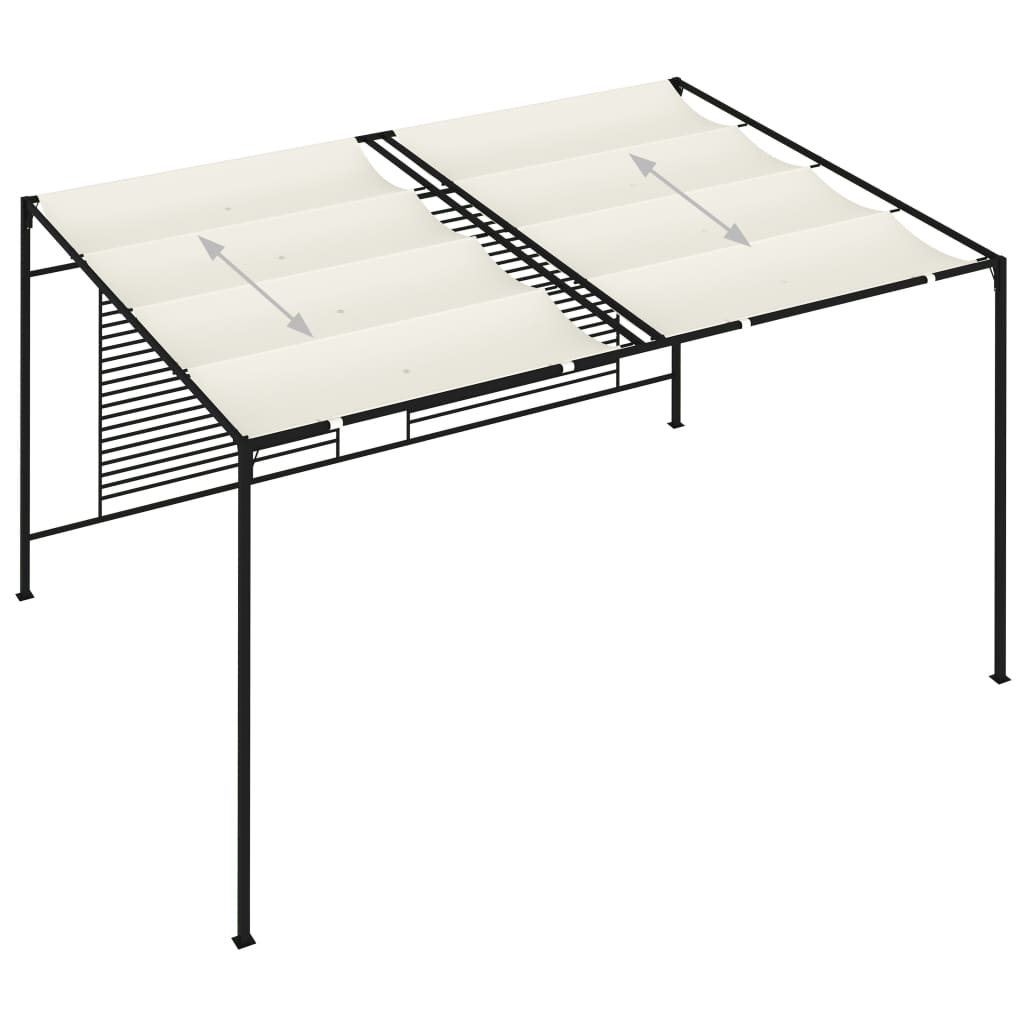 Sjenica s pomičnim krovom 3 x 4 x 2,3 m krem 180 g/m²