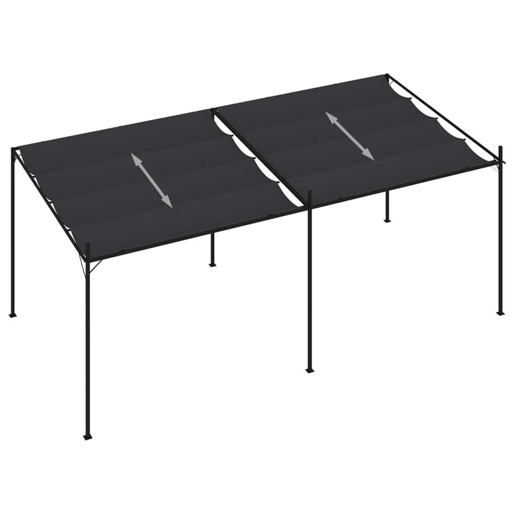 Sjenica s pomičnim krovom 600 x 300 x 233 cm antracit