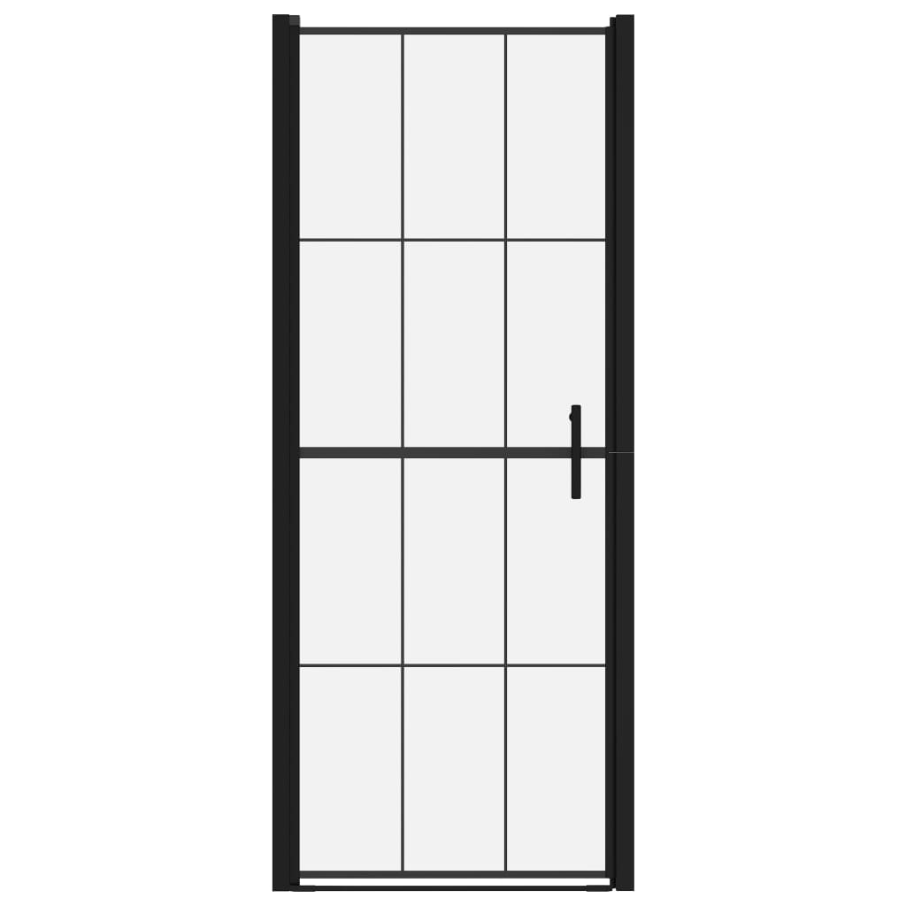 Vrata za tuš od kaljenog stakla 81 x 195 cm crna