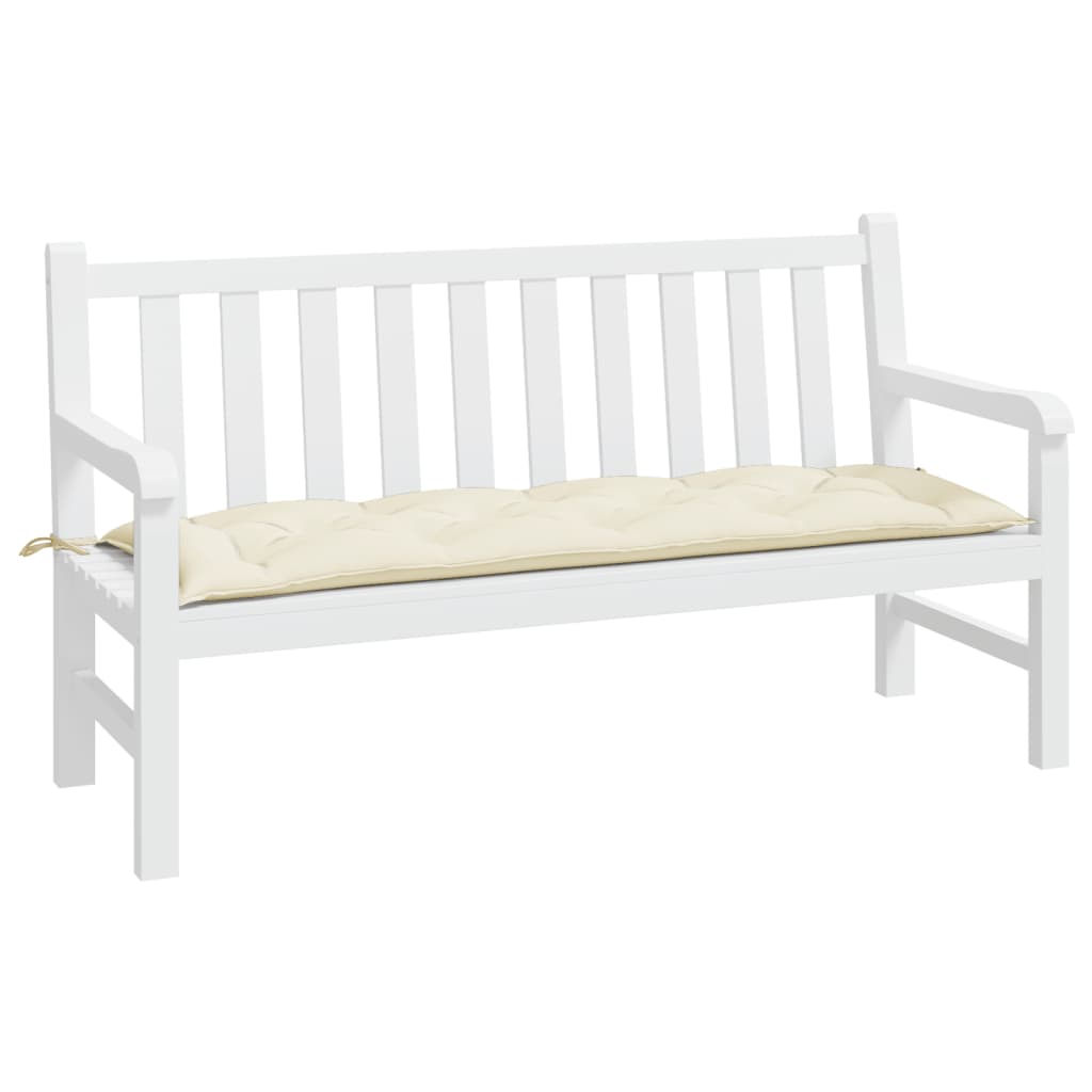 Jastuk za vrtnu klupu krem bijeli 150x50x7 cm od tkanine Oxford