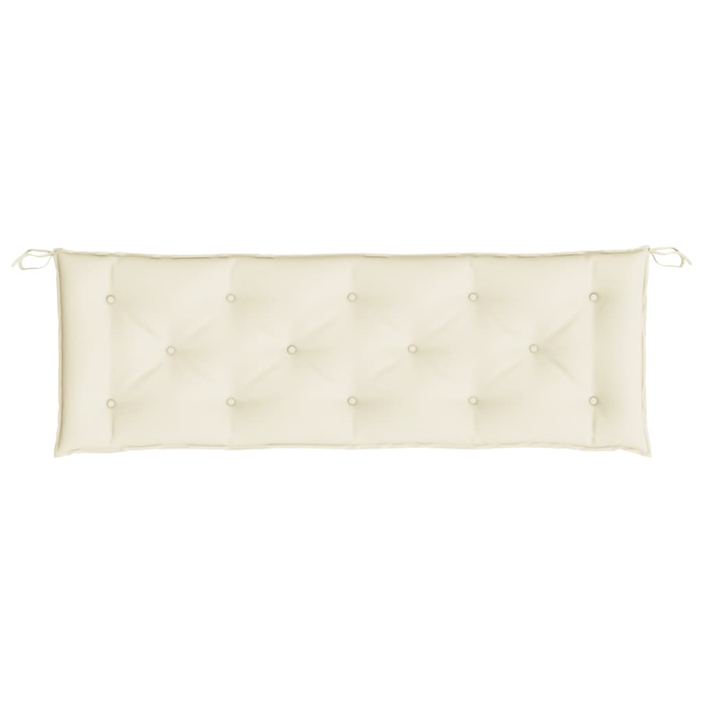 Jastuk za vrtnu klupu krem bijeli 150x50x7 cm od tkanine Oxford
