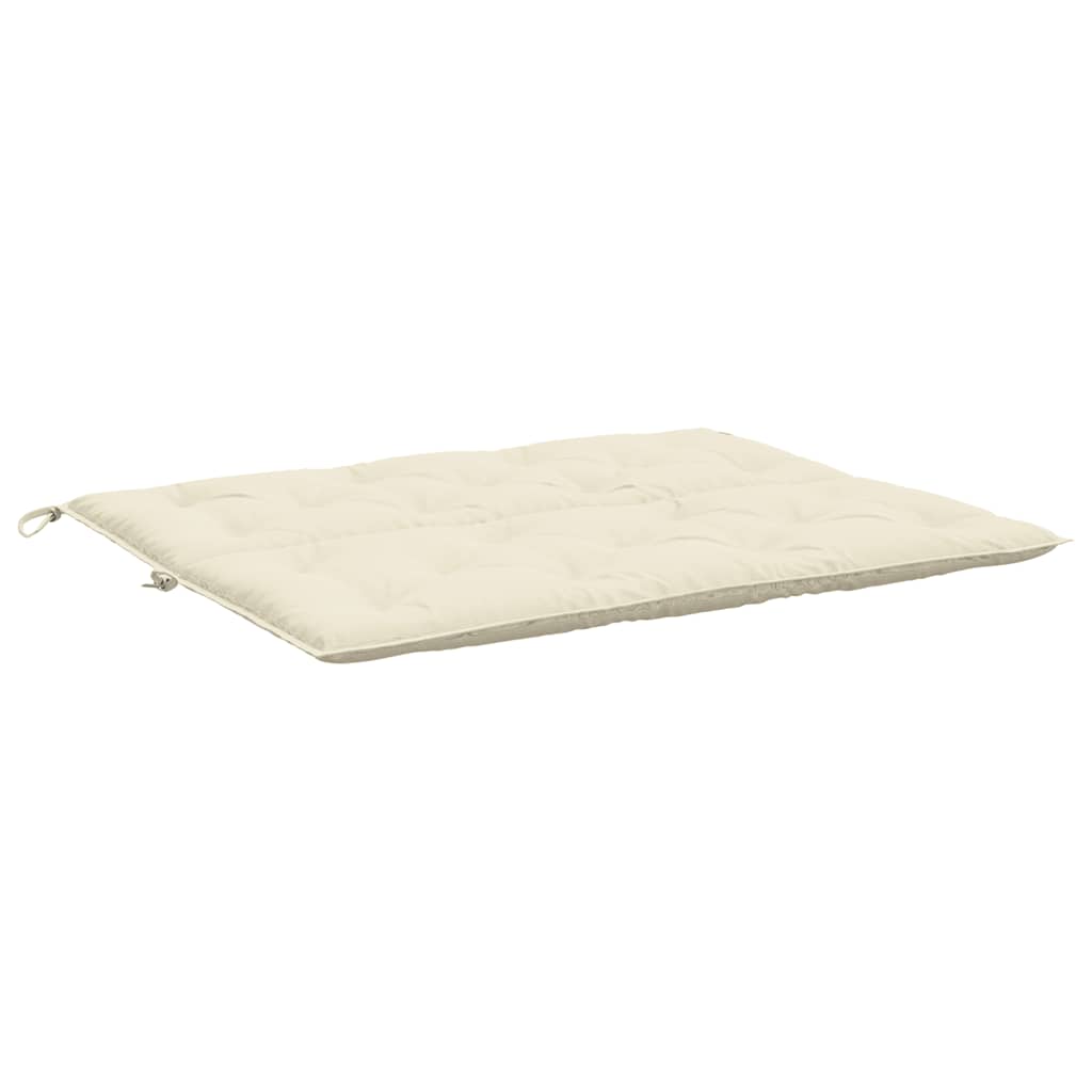 Jastuk za vrtnu klupu krem bijeli 120x(50+50)x7 cm od tkanine