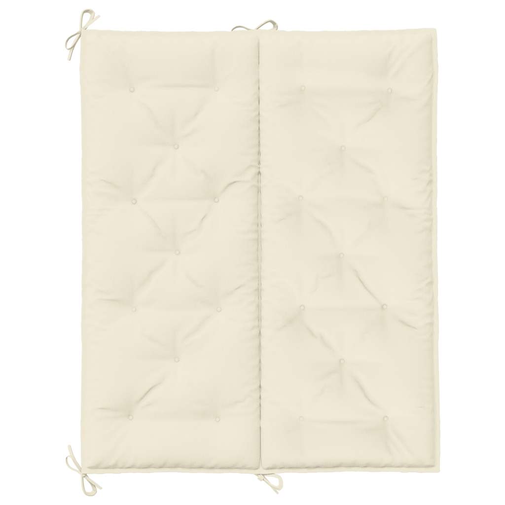 Jastuk za vrtnu klupu krem bijeli 120x(50+50)x7 cm od tkanine