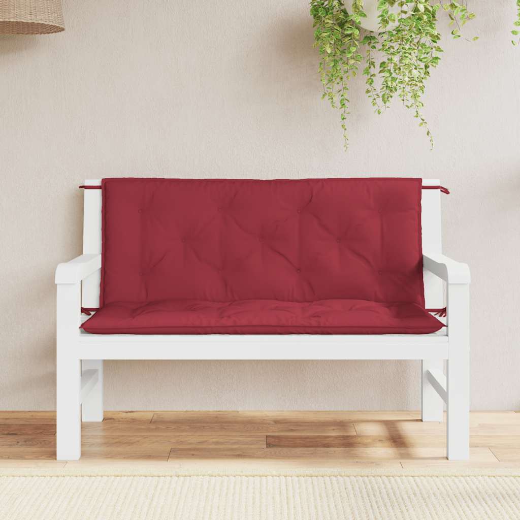 Jastuk za vrtnu klupu boja vina 120x(50+50)x7 cm tkanina Oxford