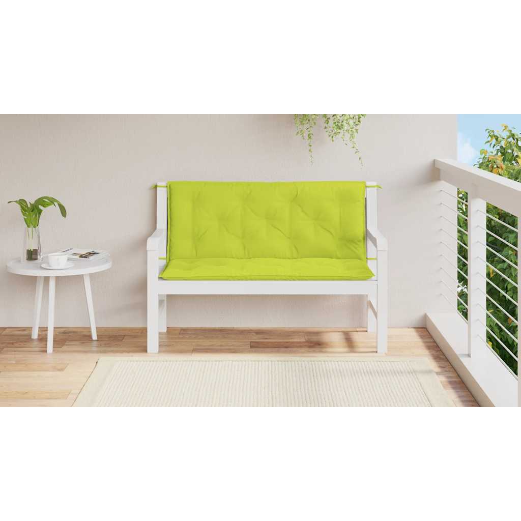 Jastuk za vrtnu klupu jarkozeleni 120x(50+50)x7 cm od tkanine